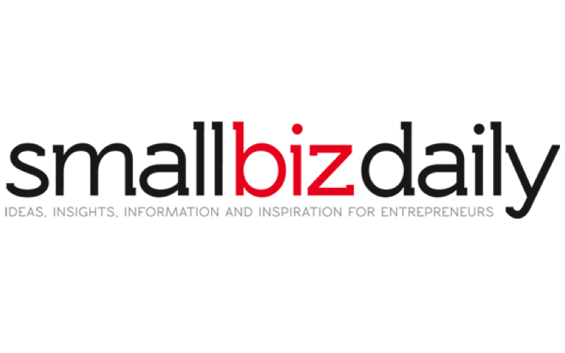 Logo for SmallBizDaily, publication covering entrepreneurship that published cybersecurity news coverage of SpyCloud