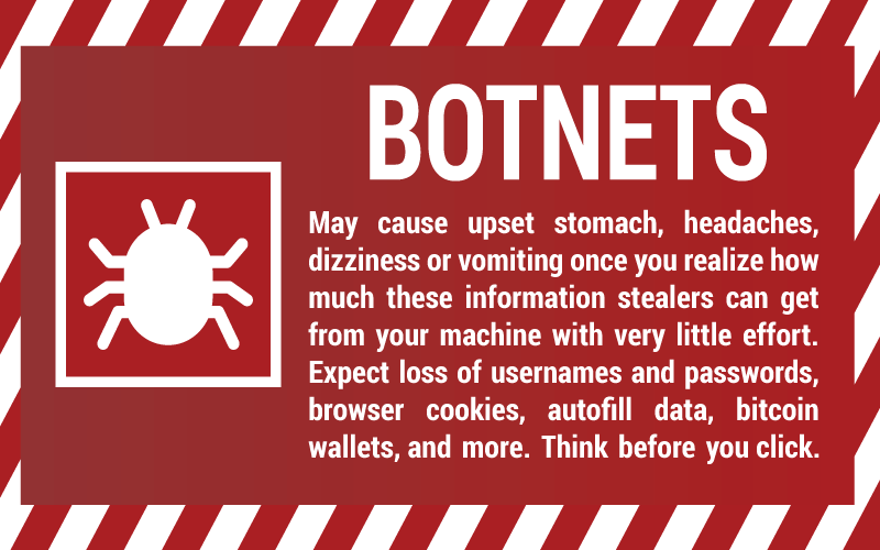 Botnet warning label