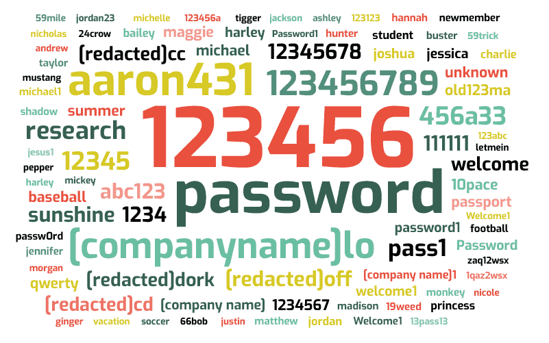 Favorite passwords of Forune 1000 employees