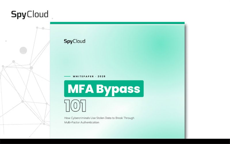 SpyCloud whitepaper cover on MFA Bypass 101 for cybersecurity professionals.