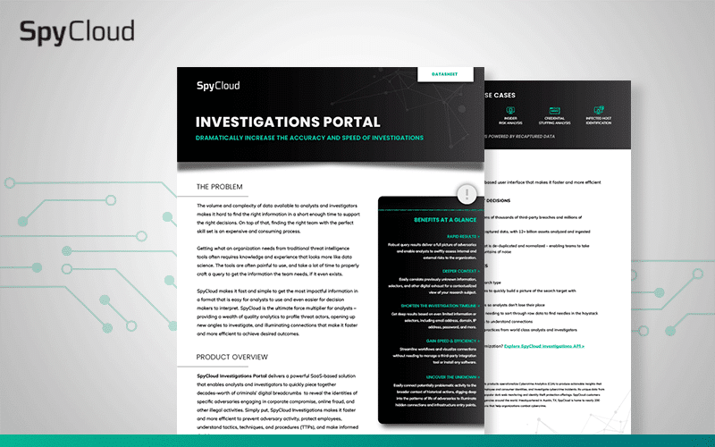 Investigation Portal Datasheet