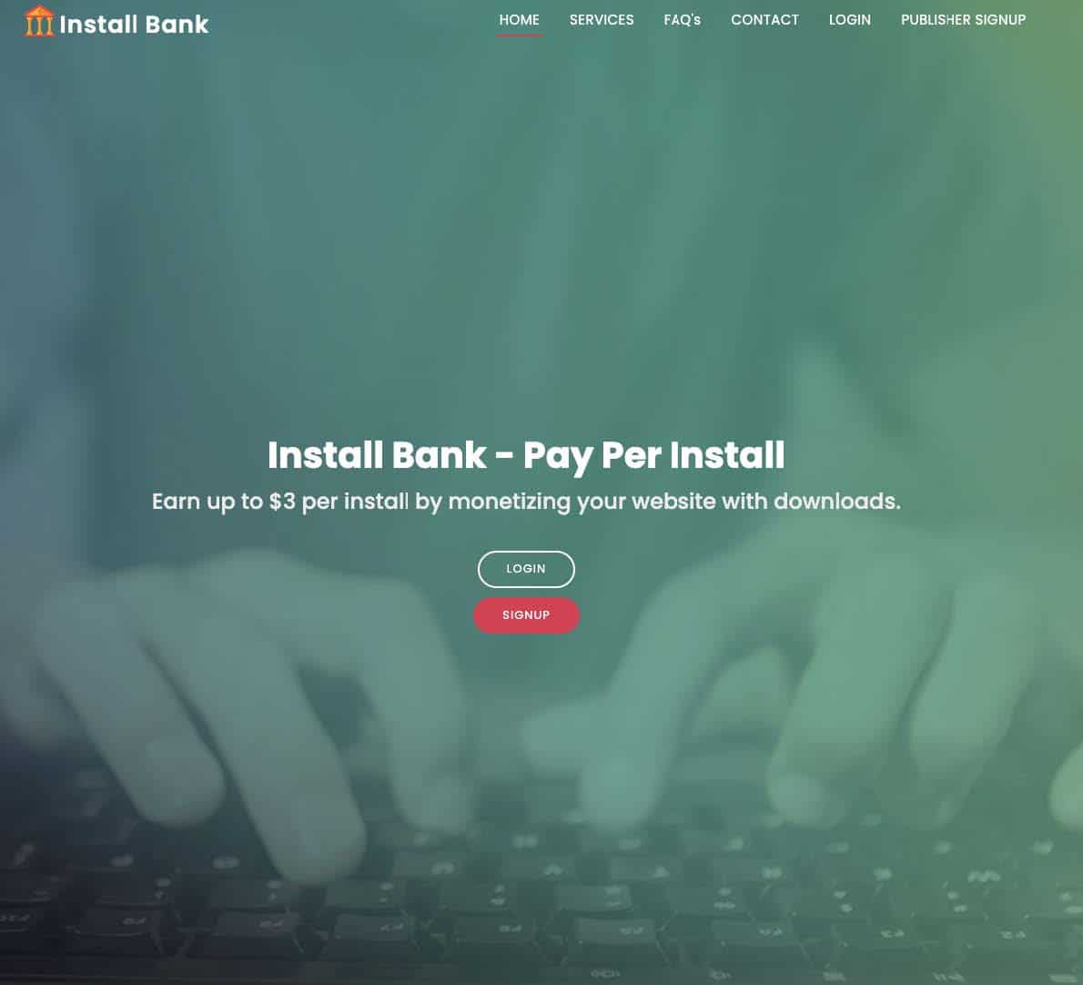 The InstallBank homepage