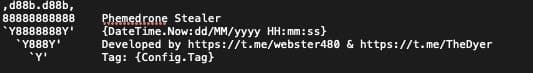 Image 2: The Phemedrone Stealer author tag added to the top of logs
