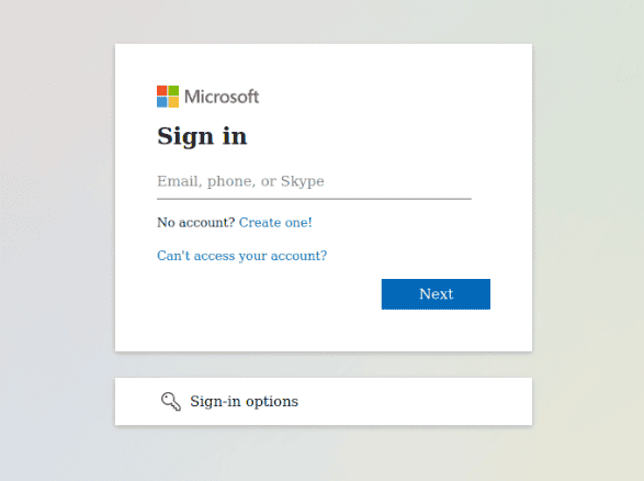 Tycoon phishing page impersonating a Microsoft 365 login page