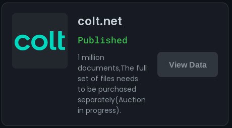 Post on the Warlock DLS stating that an auction for the full dataset is in progress