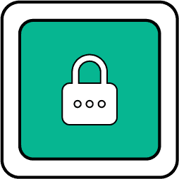 Lock icon representing cybersecurity and data protection.