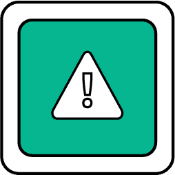 Warning icon symbol with exclamation mark inside a triangle, representing alerts or security notifications.