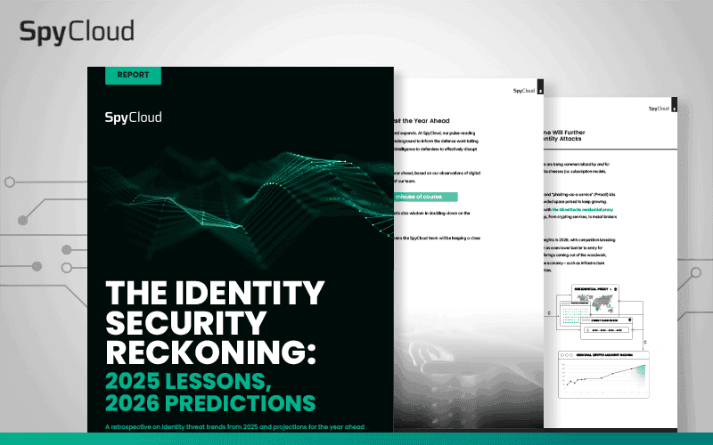 Cybersecurity report on identity security trends, lessons, and future predictions by SpyCloud.
