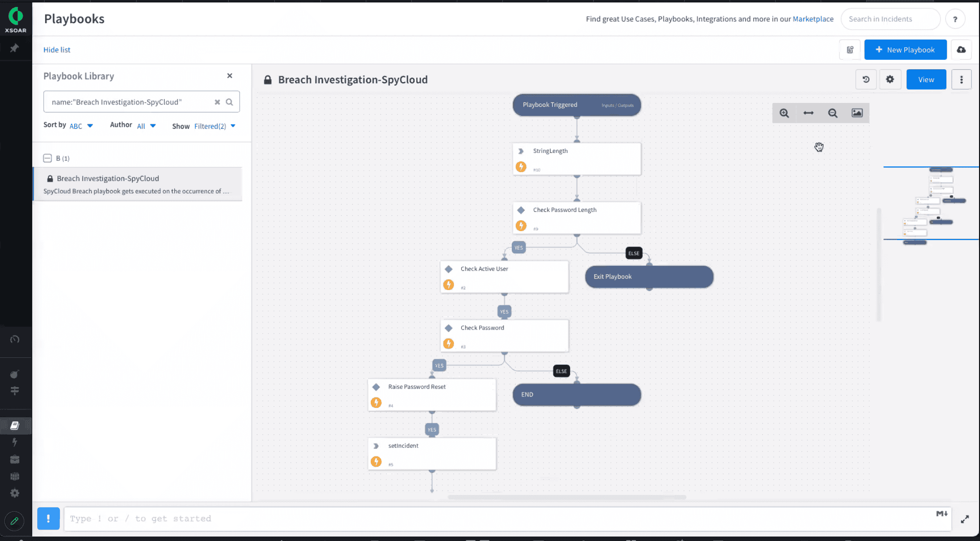 Password breach investigation workflow for cybersecurity analysis and threat detection.