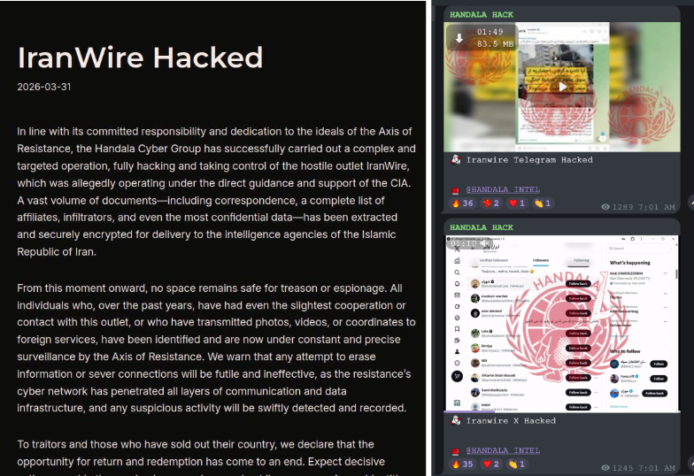 IranWire hacked by cybercriminals on March 31, 2026, exposing sensitive data and compromising securi.