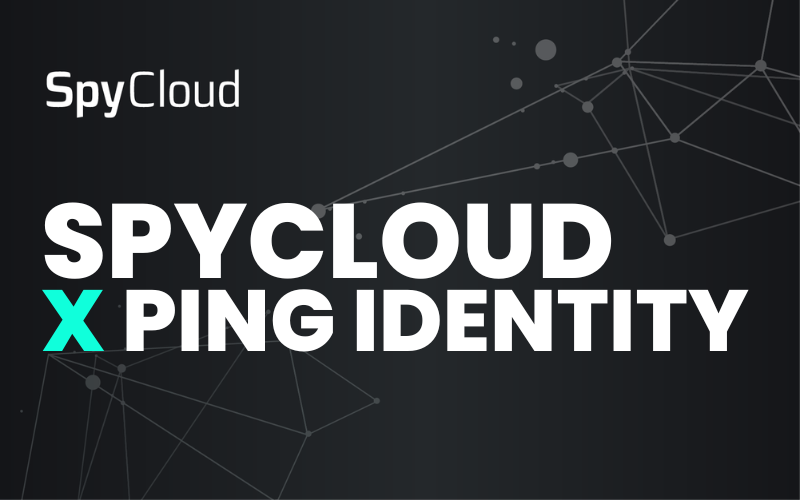 SpyCloud and Ping Identity logo showcasing identity security integration.