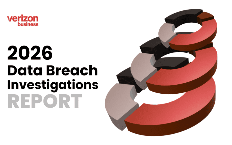 3D infographic of interconnected rings representing data breach analysis for 2026.