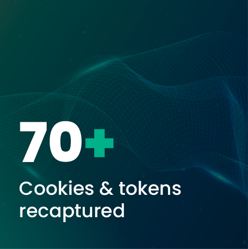 Cybersecurity image showing cookies and tokens being recaptured for data protection.