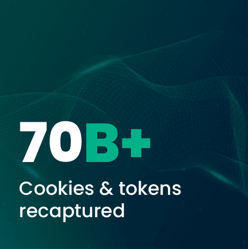 Visual representation of cookies and tokens recaptured by SpyCloud cybersecurity platform.