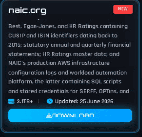 NAIC cybersecurity platform with AWS logs and SQL scripts for data security.