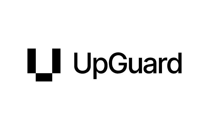 UpGuard cybersecurity logo with shield icon and company name.