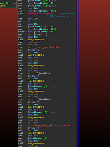 Cybersecurity code snippet with focus on malware detection and analysis.