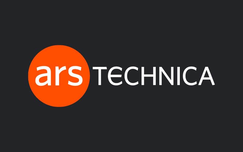 Ars Technica logo on dark background, technology and cybersecurity focus.