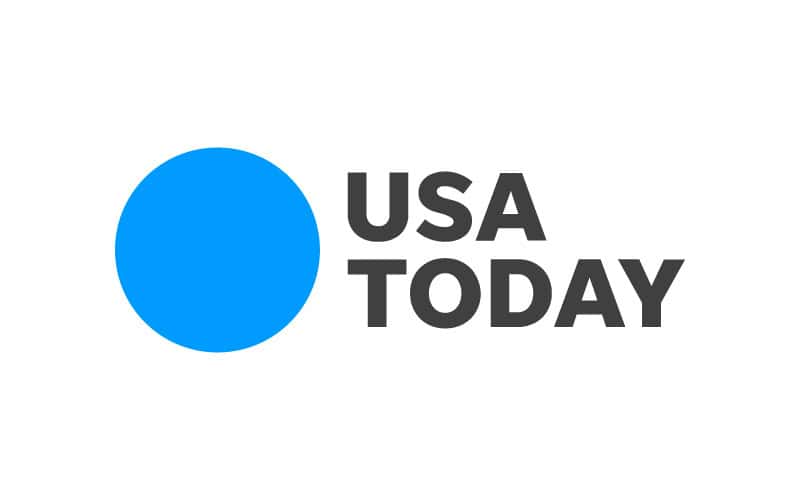USA Today logo with blue circle and black text.