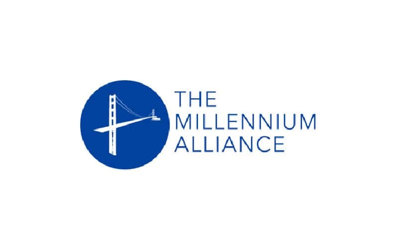 The Millennium Alliance logo with a bridge icon in blue and white text.